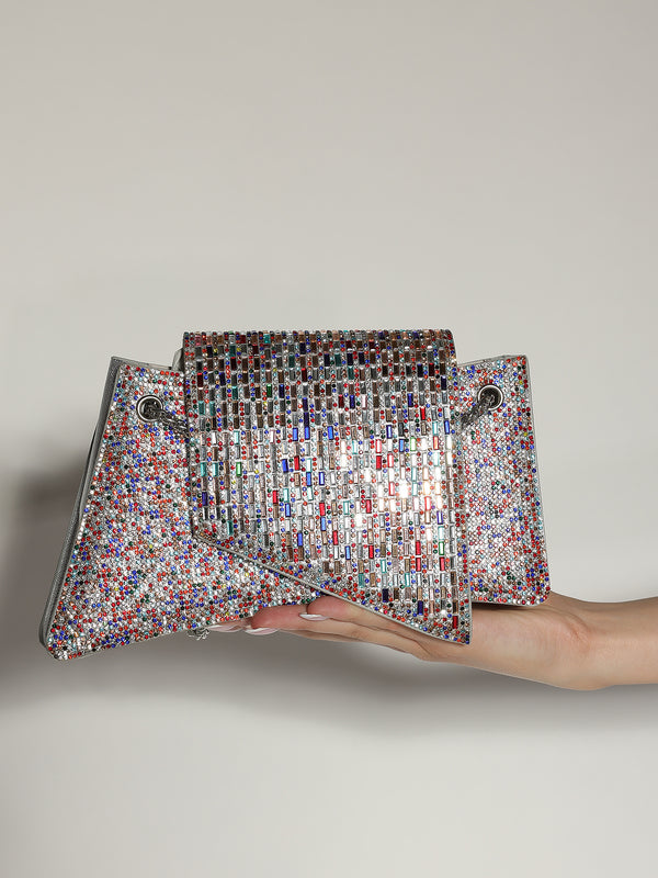 Borsa Multicolor strass con tracolla