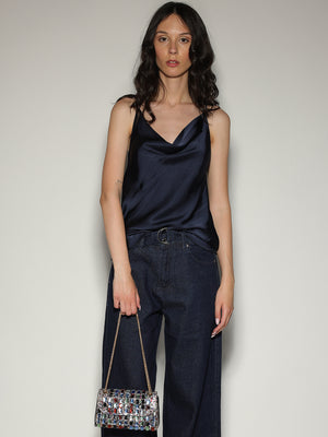 Top Blu in raso