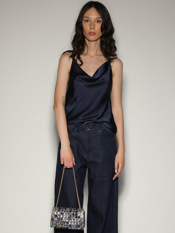 Top Blu in raso