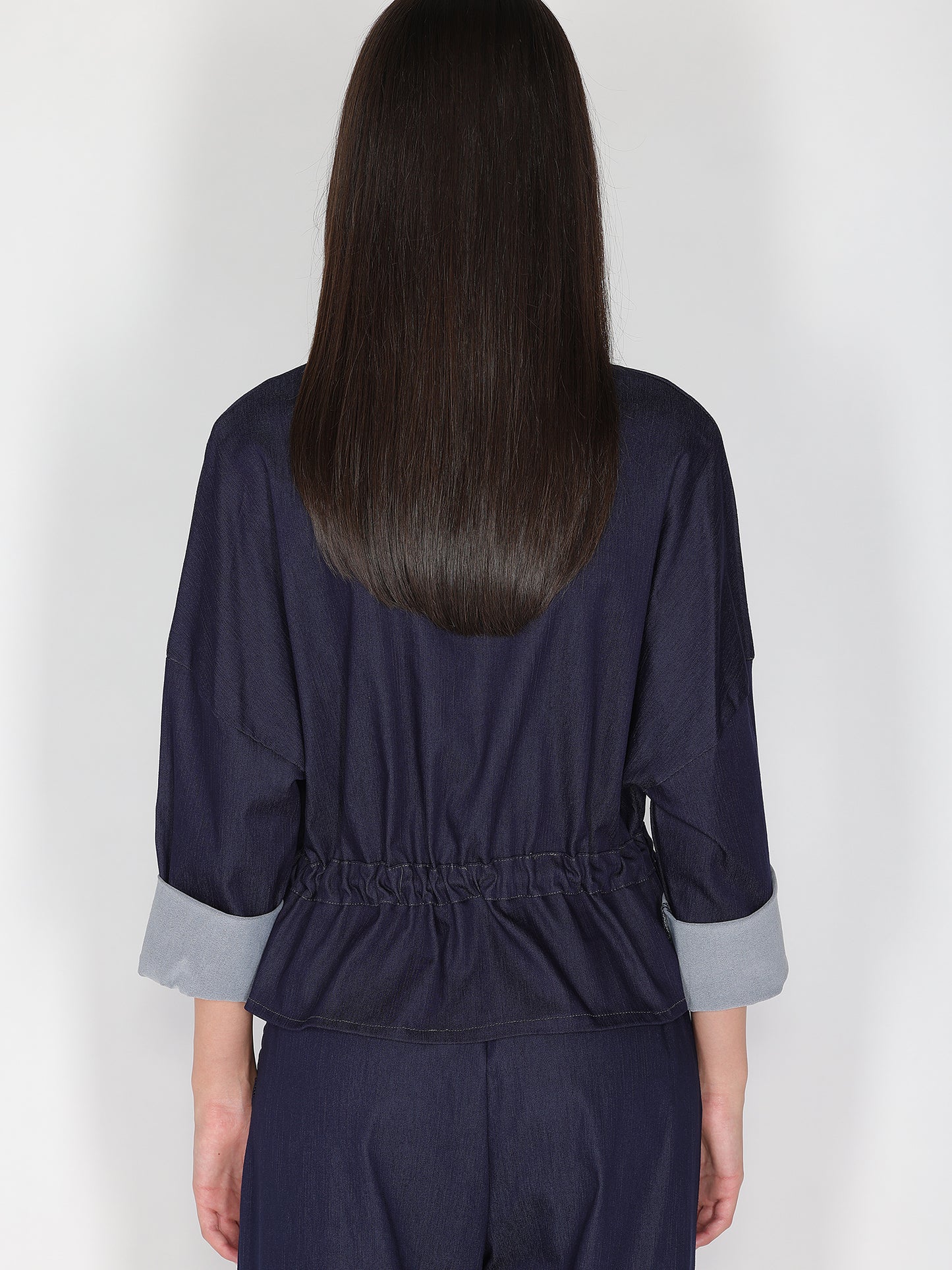 Giacca in chambray con due tasche