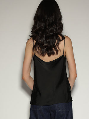 Top Nero in raso