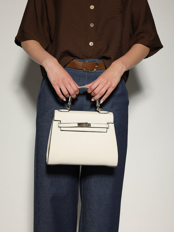 Borsa Bianco con fibbia