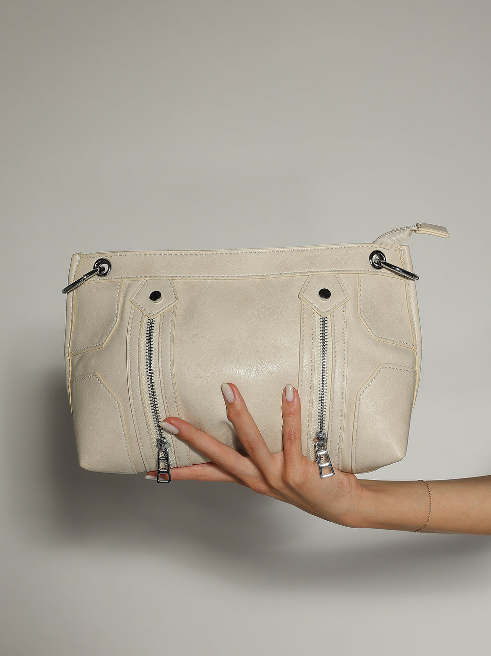 Borsa Panna zip profilo
