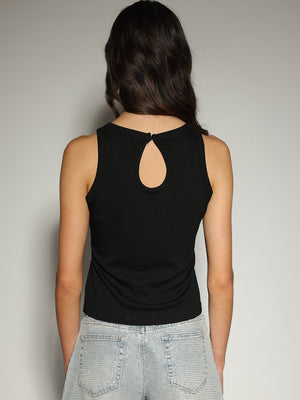 Top a costina Nero