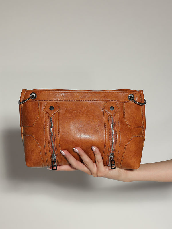 Borsa Cammello zip profilo