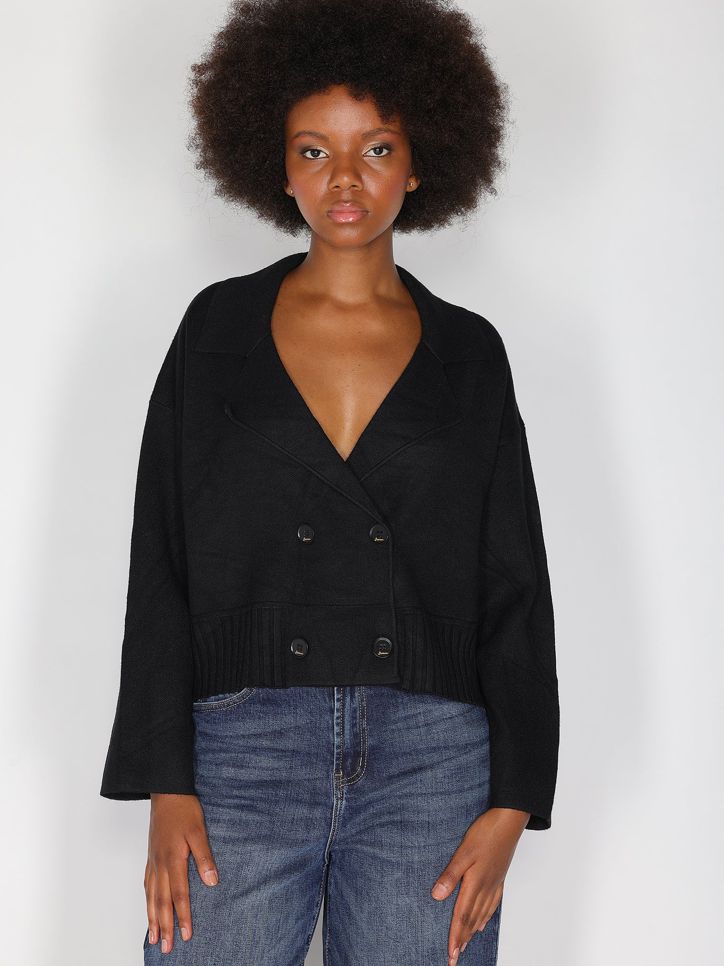 Zweireihige Strickjacke