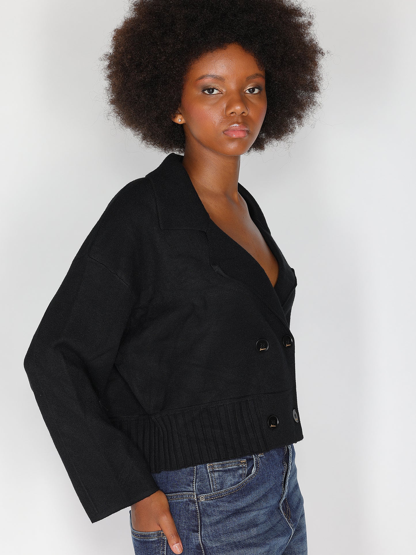 Zweireihige Strickjacke