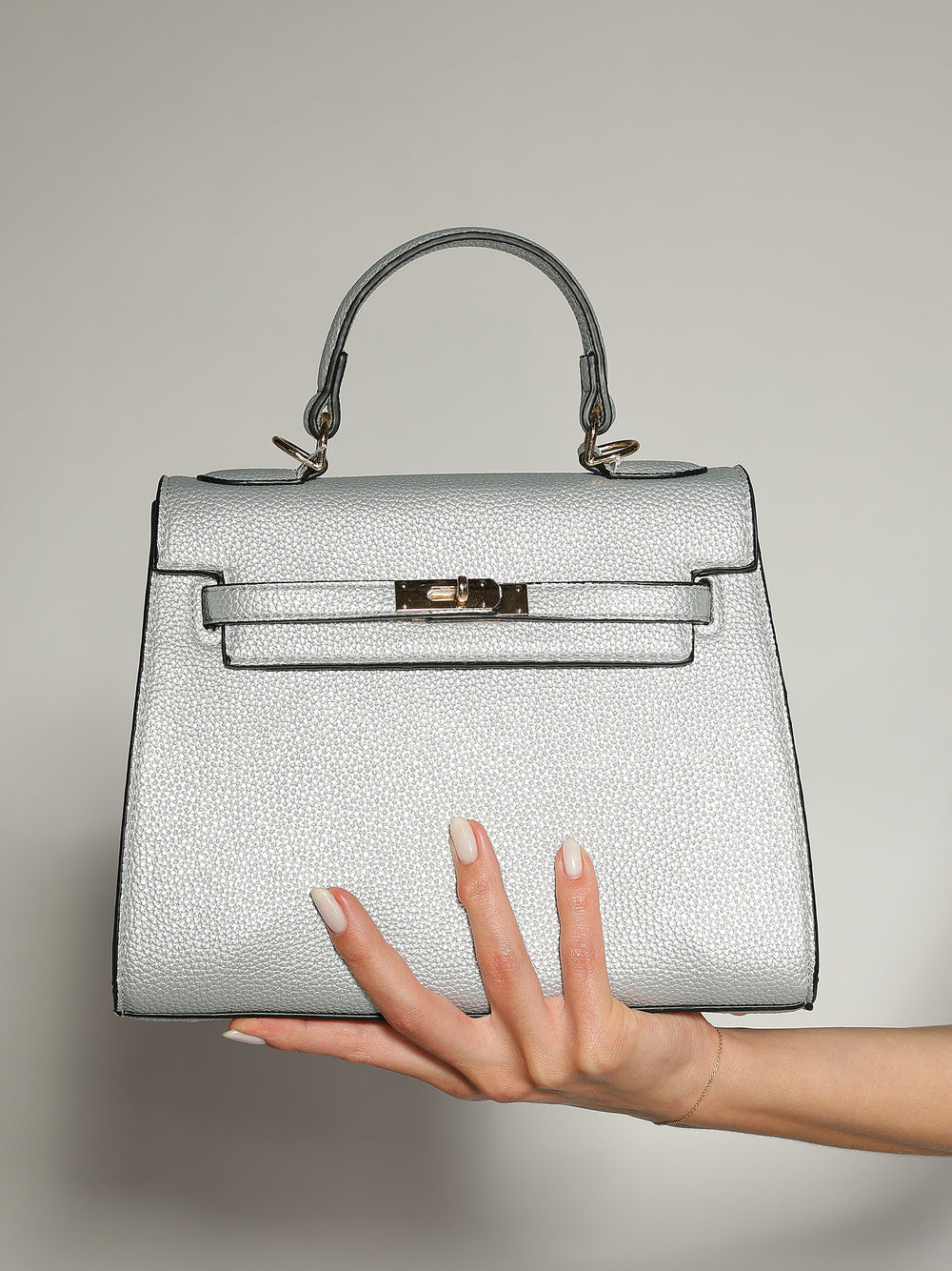 Borsa Grigio con fibbia