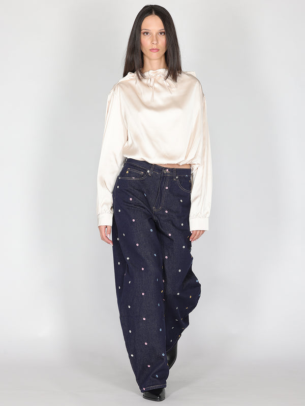 Maglia palloncino con scollo coulisse