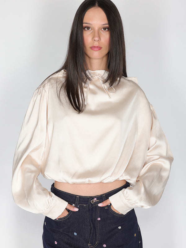 Maglia palloncino con scollo coulisse