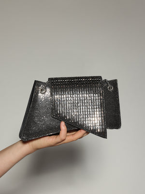 Borsa Nero strass con tracolla