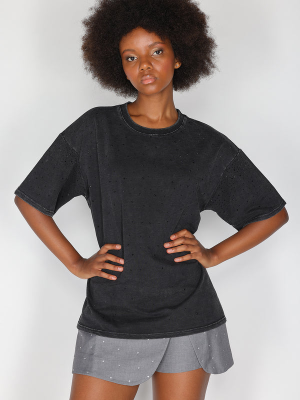 T-Shirt mit Strasssteinen