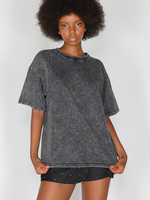 T-Shirt mit Strasssteinen