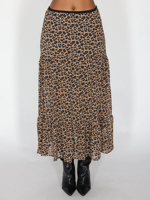 Gonna animalier con balze