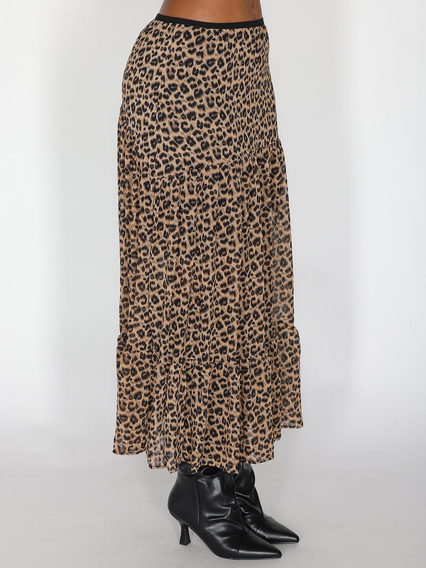 Gonna animalier con balze