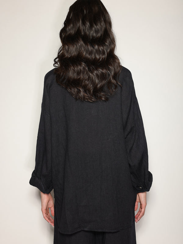 Camicia in lino con tasca