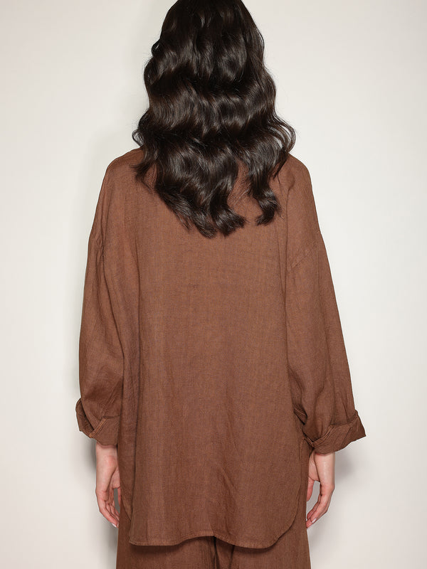 Camicia in lino con tasca
