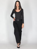 Pantalone palazzo con risvolto