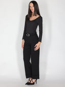 Pantalone palazzo con risvolto