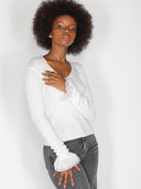 Maglia V con tulle