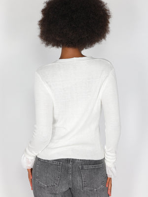 Maglia V con tulle