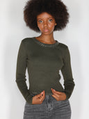 Maglia borchie collo e vita