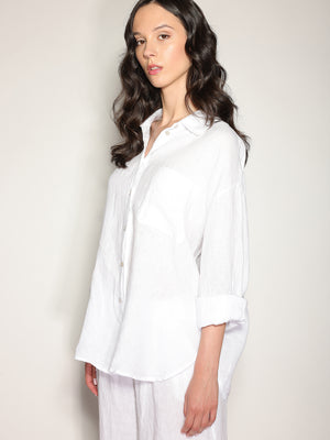Camicia in lino con tasca