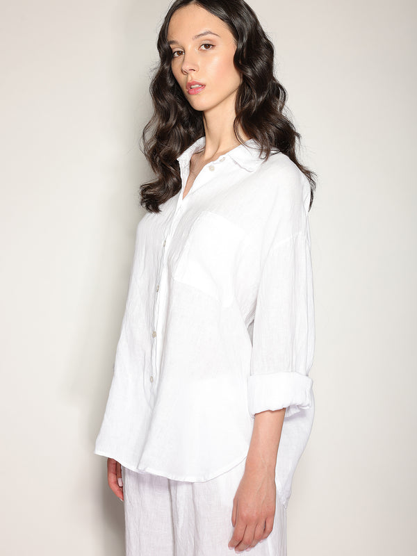 Camicia in lino con tasca