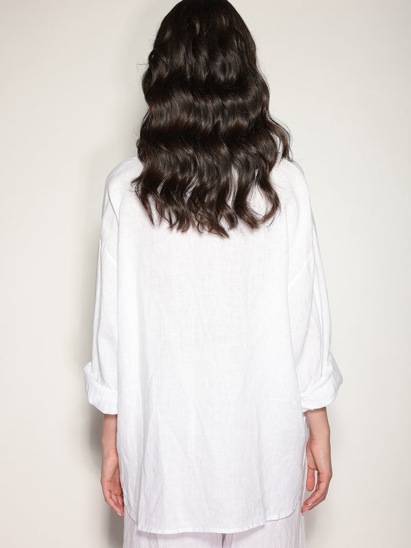 Camicia in lino con tasca