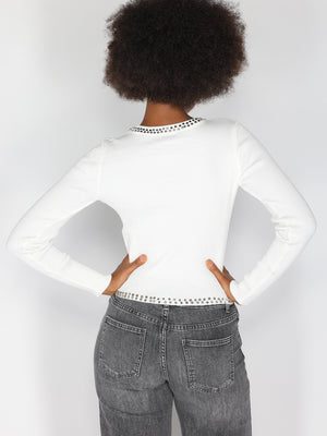 Maglia borchie collo e vita