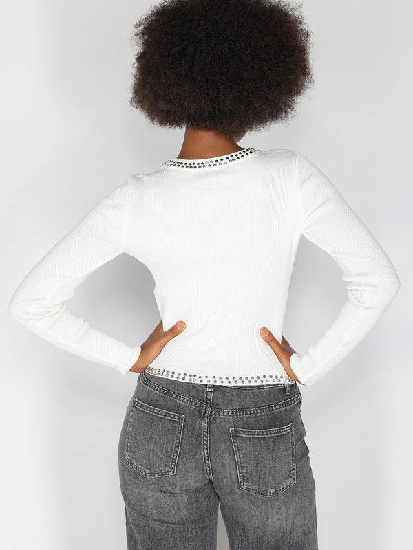 Maglia borchie collo e vita