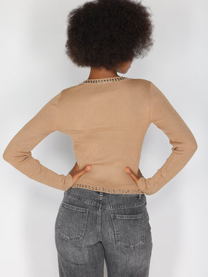 Maglia borchie collo e vita