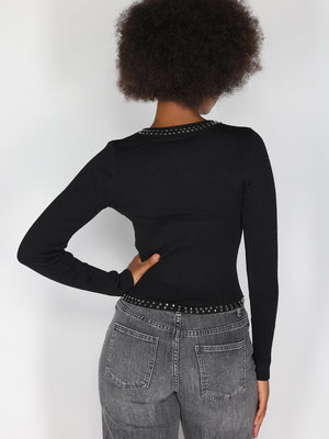 Maglia borchie collo e vita
