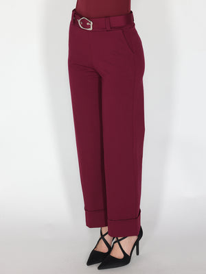 Pantalone palazzo con risvolto