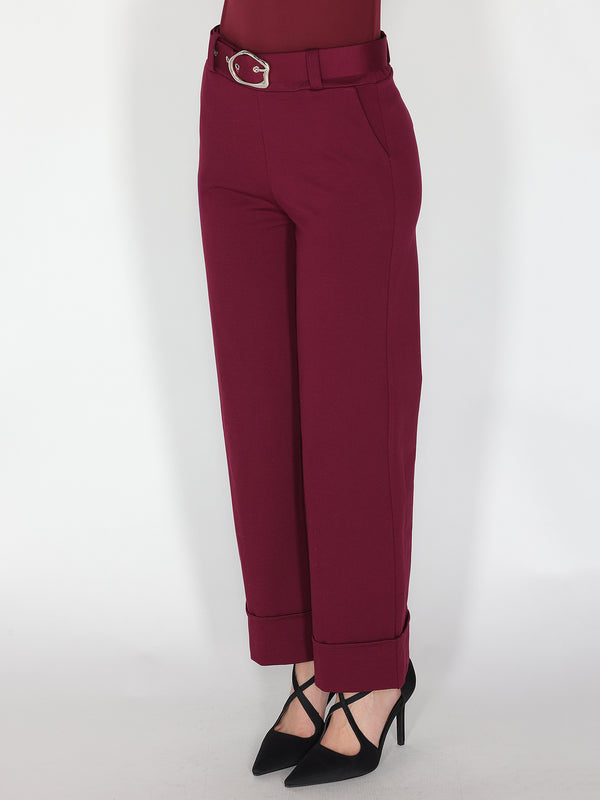 Pantalone palazzo con risvolto