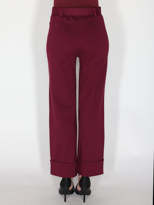 Pantalone palazzo con risvolto