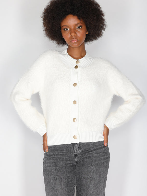 Giacca in maglia bottoni oro