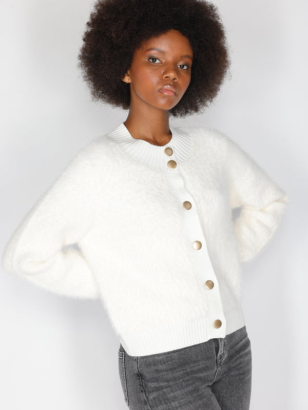 Giacca in maglia bottoni oro