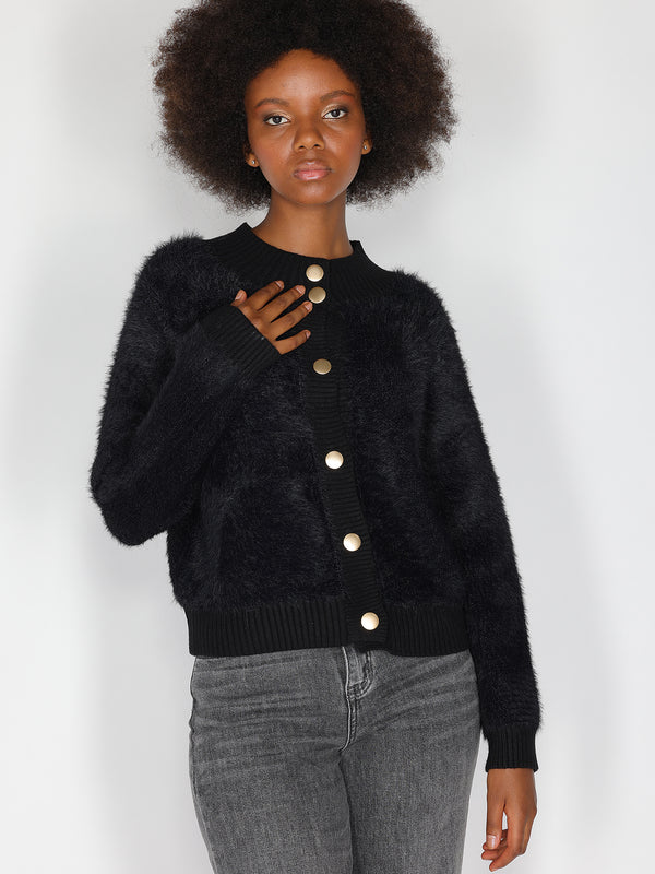 Giacca in maglia bottoni oro