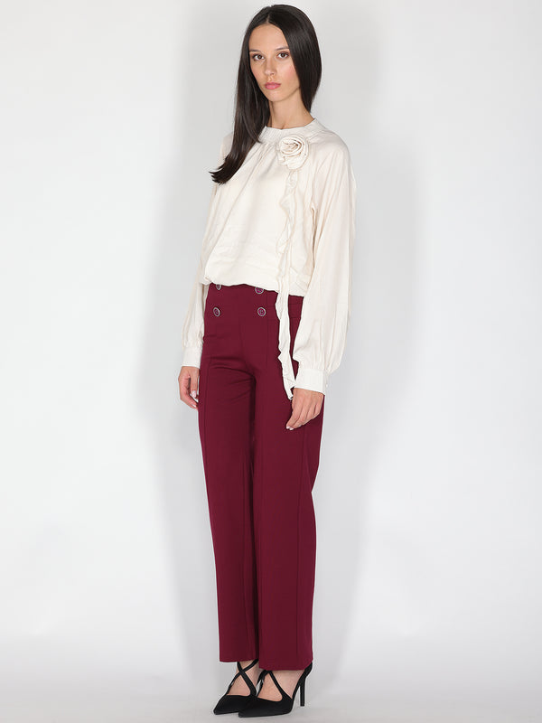 Pantalone palazzo con bottoni
