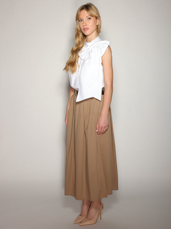 Top in cotone con fiocco