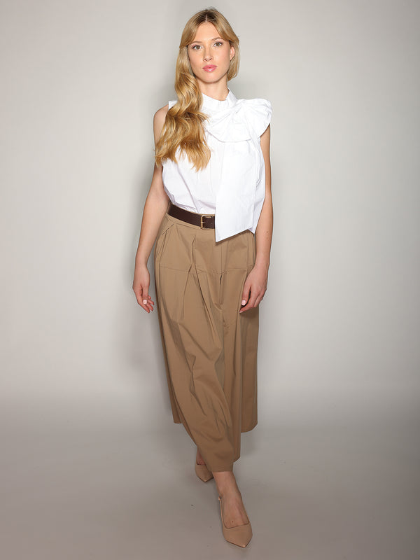Top in cotone con fiocco