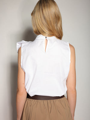 Top in cotone con fiocco