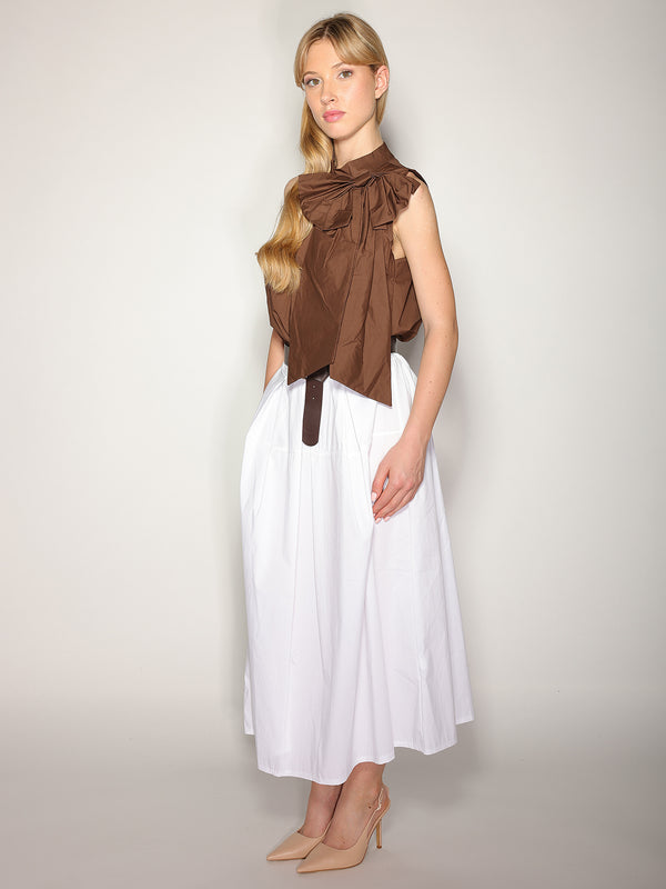 Top in cotone con fiocco