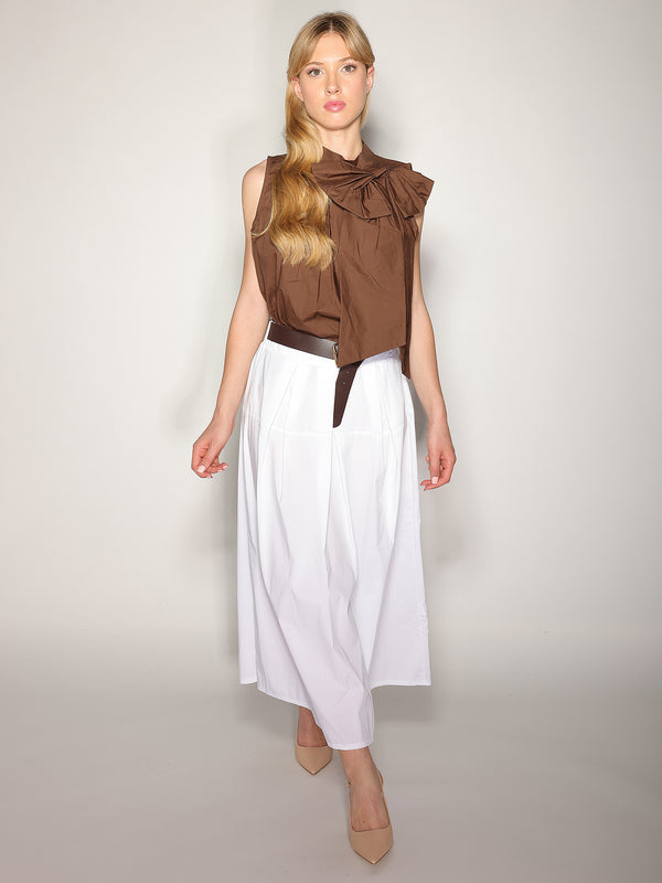 Top in cotone con fiocco