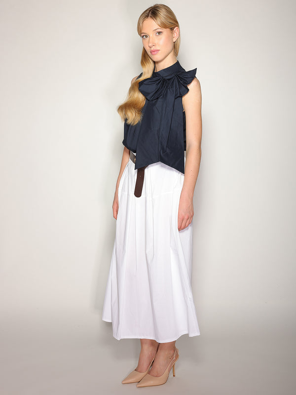 Top in cotone con fiocco