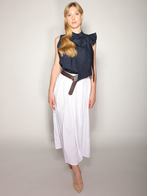 Top in cotone con fiocco