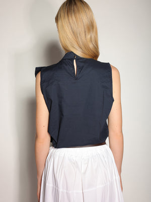 Top in cotone con fiocco