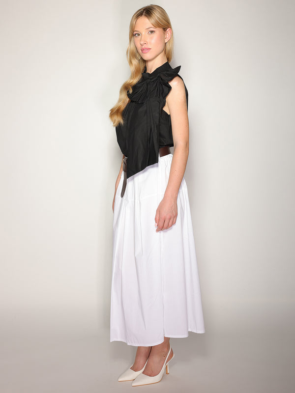 Top in cotone con fiocco