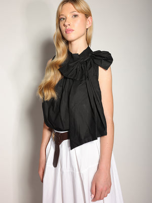 Top in cotone con fiocco